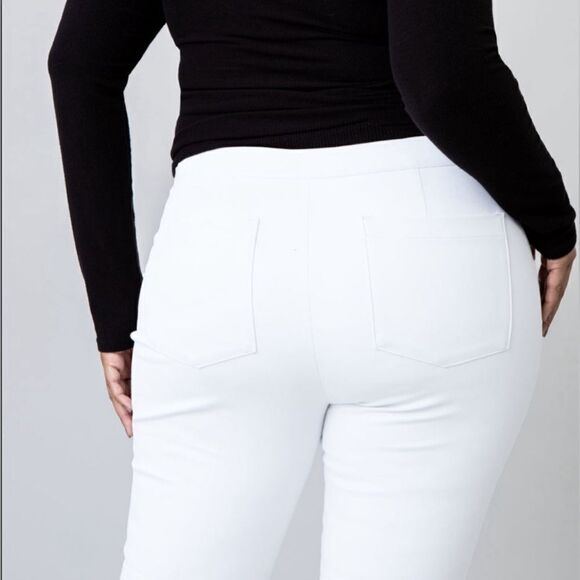 Spanx On-The-Go Cropped Kick Flare Pants Classic White sz 2X - Picture 5 of 11